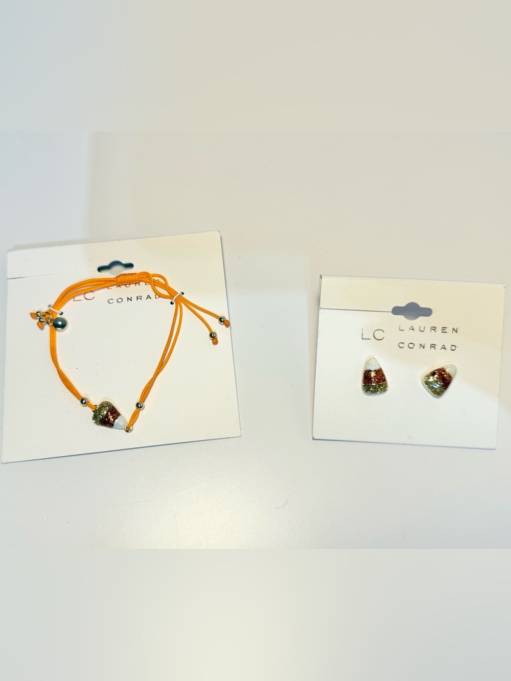L C Lauren Conrad Candy Corn Friendship Bracelet and earrings set new